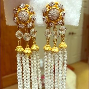 Deanna Hamro signed vintage chandelier earrings.